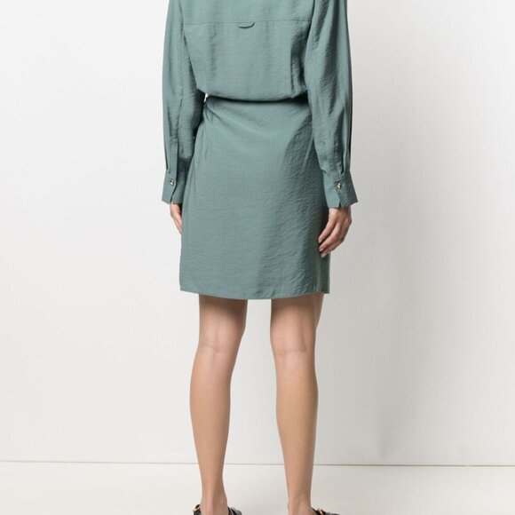 VINCE Wrap Front Long Sleeve Shirtdress XL - Picture 2 of 5